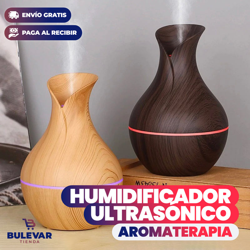 HUMIDIFICADOR ULTRASÓNICO USB DISEÑO TIPO MADERA