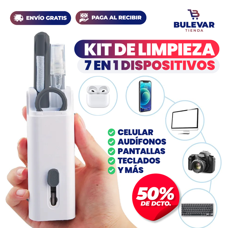 KIT DE LIMPIEZA 7 EN 1 PARA DISPOSITIVOS ELECTRÓNICOS