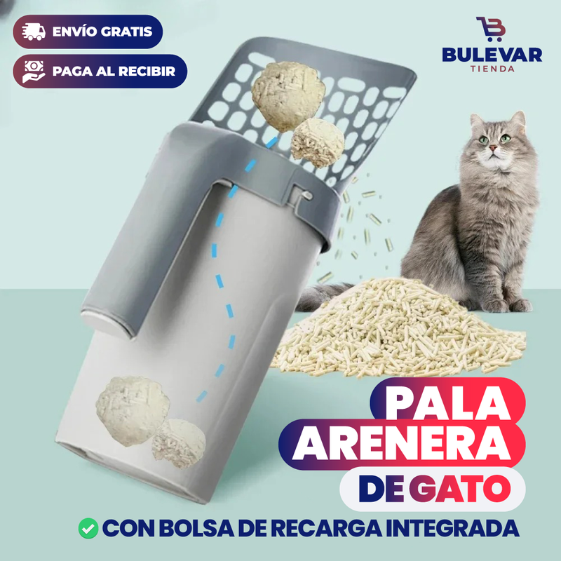 PALA ARENA DE GATO CON BOLSA DE RECARGA