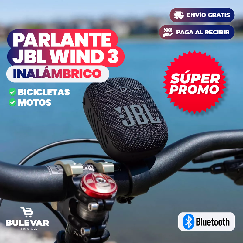 PARLANTE INALÁMBRICO JBL WIND S3 PARA BICICLETAS Y MOTOS