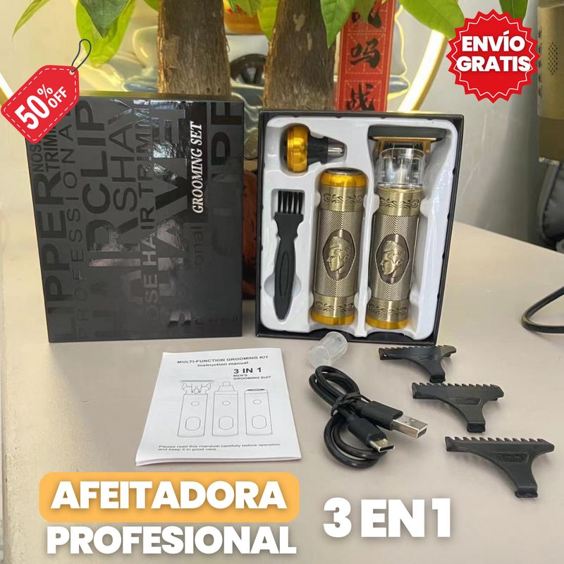 COMBO DE AFEITAR PROFESIONAL 3 EN 1