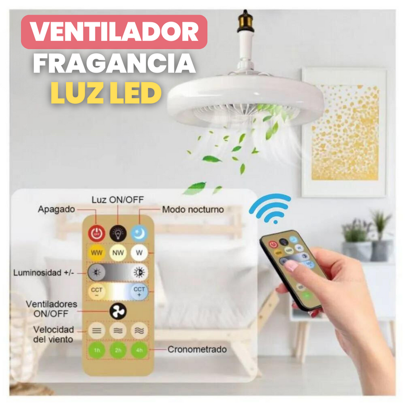 LUZ LED DE VENTILADOR CON FRAGANCIA