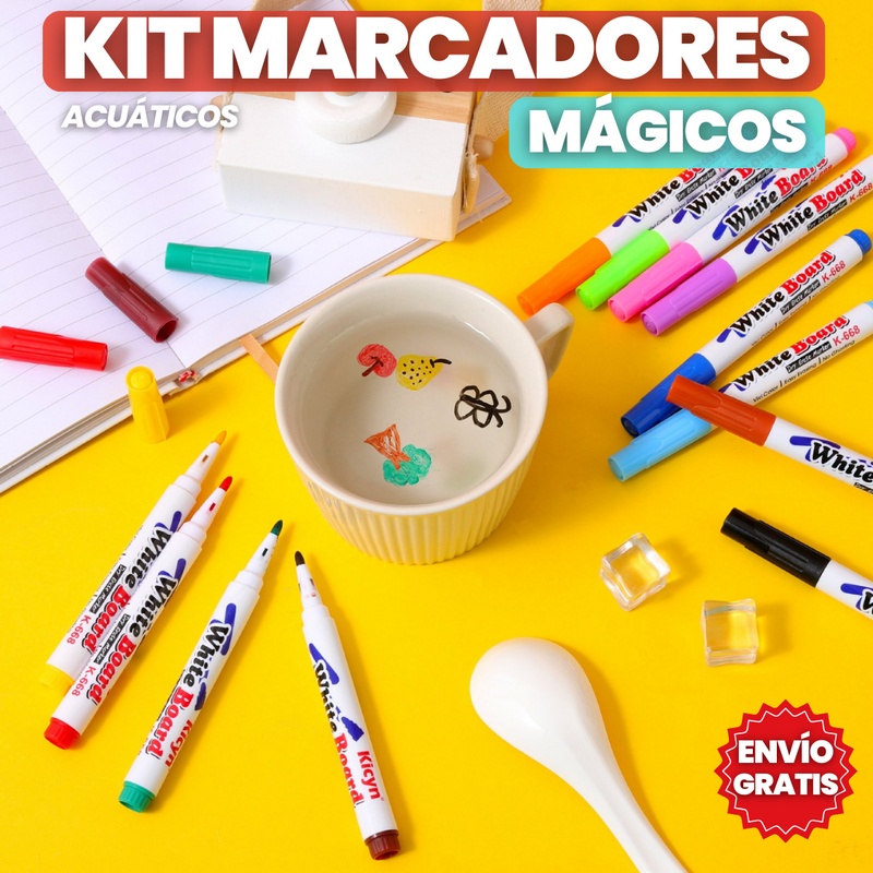 KIT 12 MARCADORES MÁGICO PARA DIBUJAR EN EL AGUA