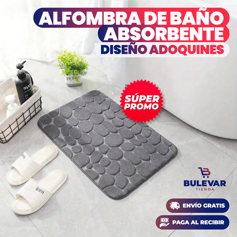 ALFOMBRA DE BAÑO ANTIDESLIZANTE DISEÑO DE ADOQUINES