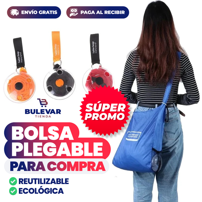 BOLSA PLEGABLE ECOLÓGICA PARA COMPRA