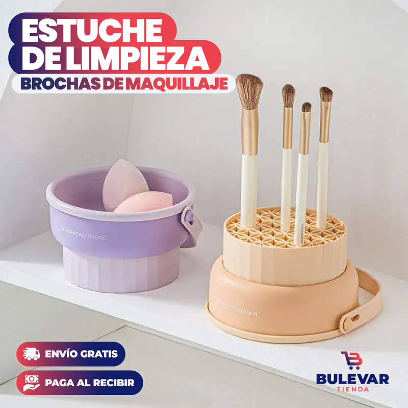 ESTUCHE LIMPIADOR DE BROCHAS DE MAQUILLAJE