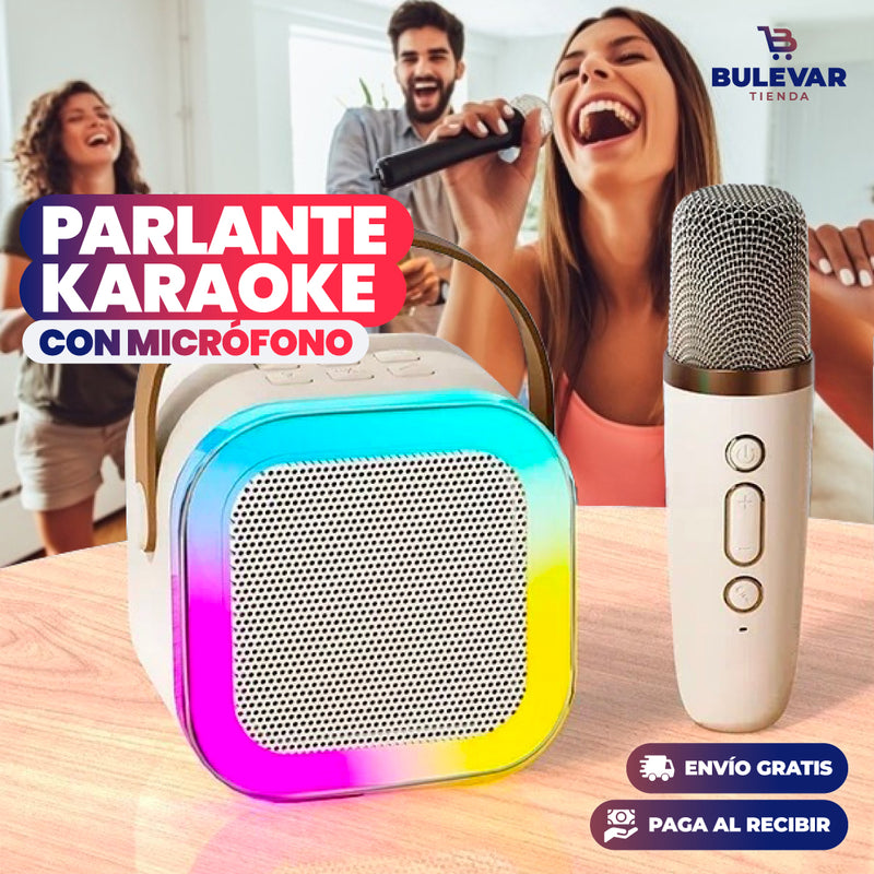 PARLANTE KARAOKE CON MICRÓFONO INALÁMBRICO