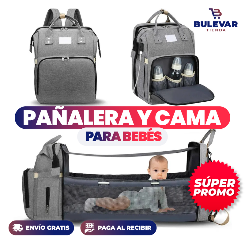 PAÑALERA MULTIFUNCIONAL CON CAMA PLEGABLE PARA BEBÉ