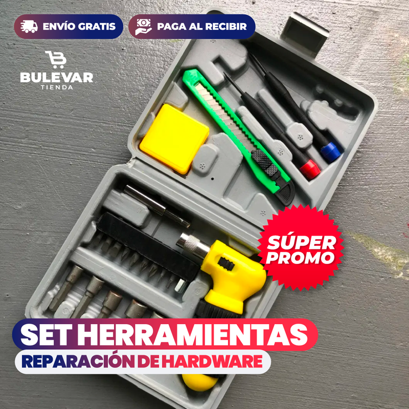 SET HERRAMIENTAS REPARACIÓN HARDWARE 15 PIEZAS