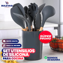 SET UTENSILIOS DE SILICONA PARA COCINA 12 PIEZAS RESISTENTE AL CALOR
