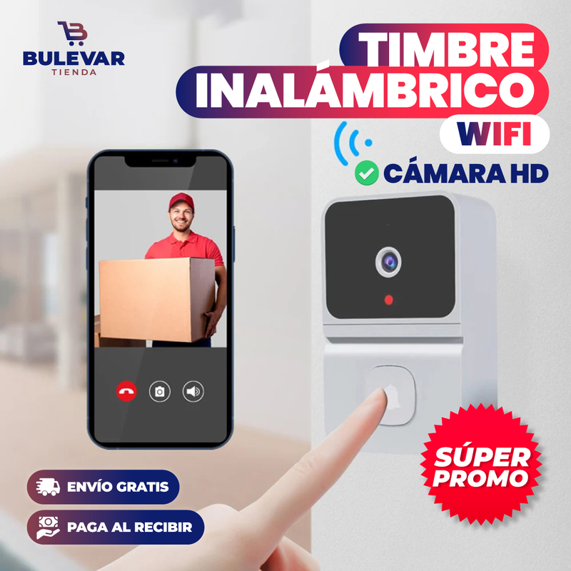 TIMBRE INALÁMBRICO WIFI CON CÁMARA HD