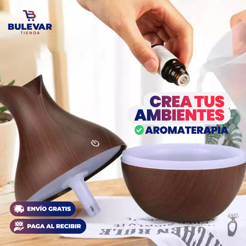 HUMIDIFICADOR ULTRASÓNICO USB DISEÑO TIPO MADERA