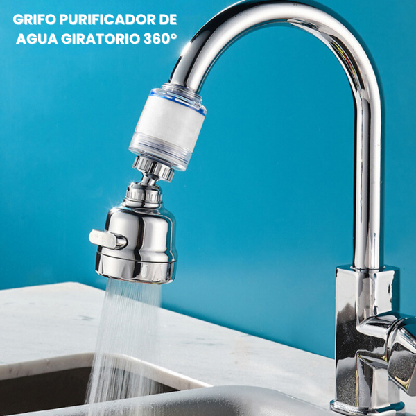 GRIFO PURIFICADOR DE AGUA GIRATORIO 360°🚿 + REPUESTOS