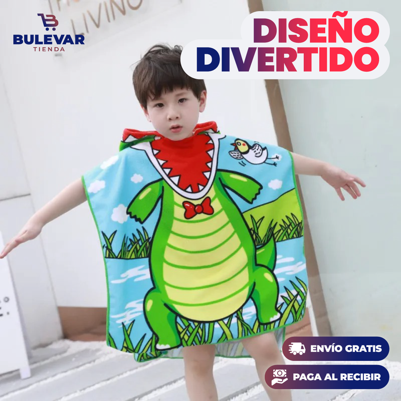 BATA DE BAÑO ESTAMPADA PARA NIÑOS