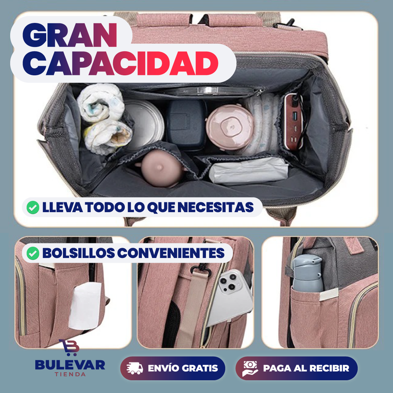 PAÑALERA MULTIFUNCIONAL CON CAMA PLEGABLE PARA BEBÉ