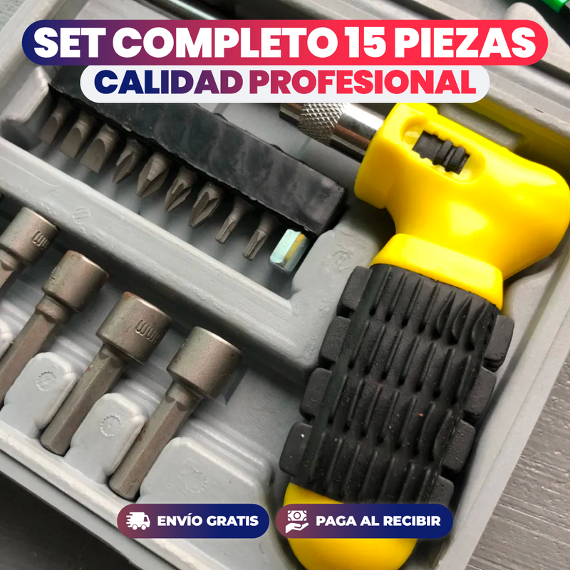 SET HERRAMIENTAS REPARACIÓN HARDWARE 15 PIEZAS