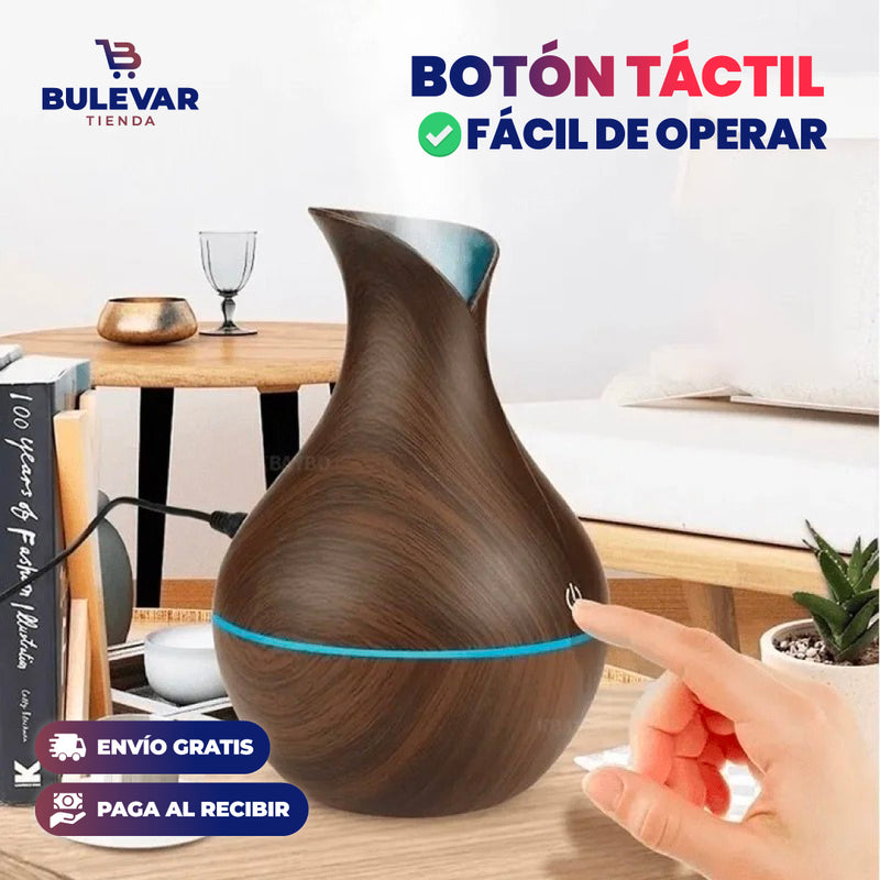 HUMIDIFICADOR ULTRASÓNICO USB DISEÑO TIPO MADERA