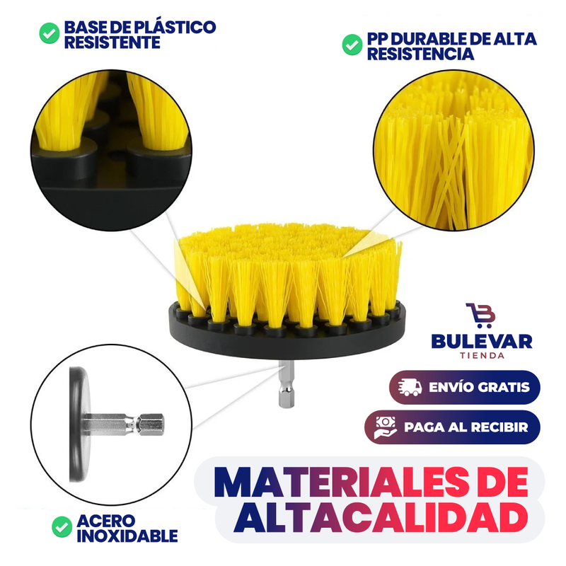 KIT 3 CEPILLOS DE LIMPIEZA PARA TALADRO