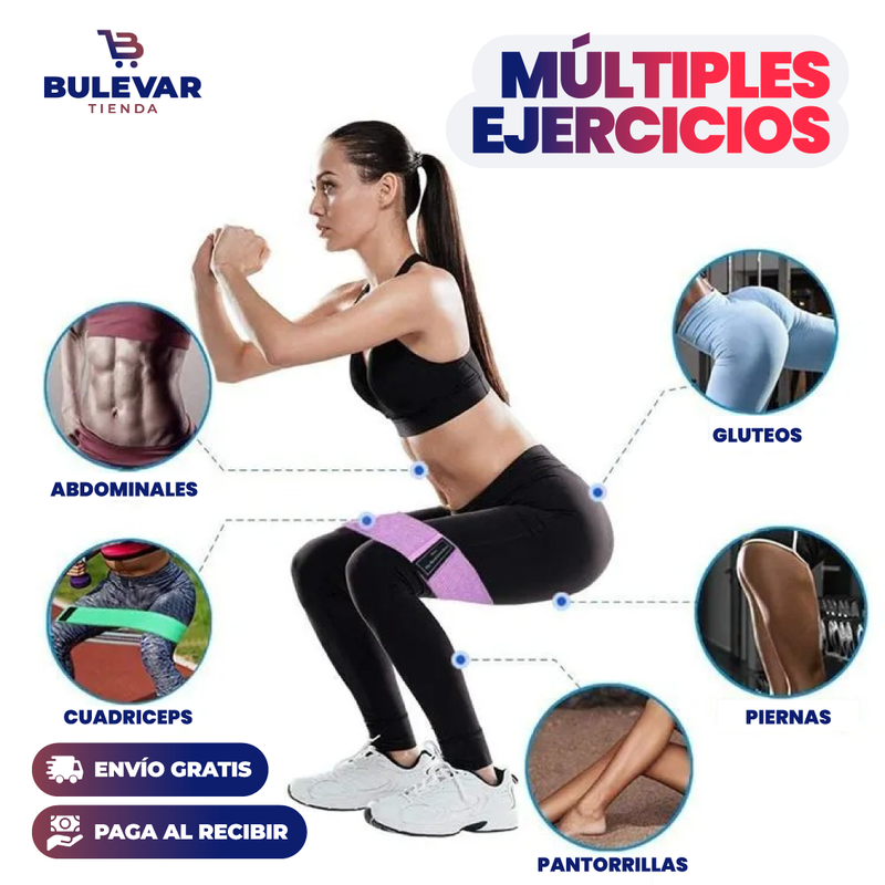 BANDA DE RESISTENCIA ELÁSTICA PARA FITNESS X3