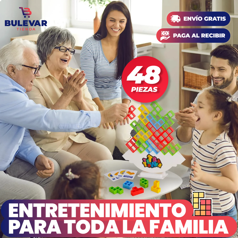 JUEGO TORRE DE EQUILIBRO PARA TODA LA FAMILIA - 48 PIEZAS