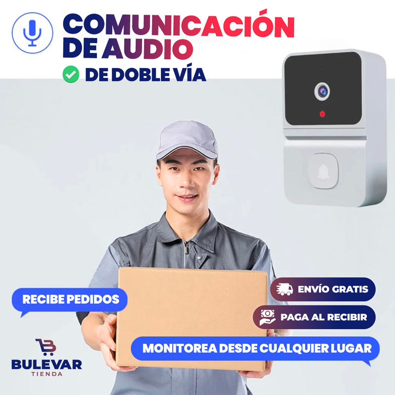 TIMBRE INALÁMBRICO WIFI CON CÁMARA HD