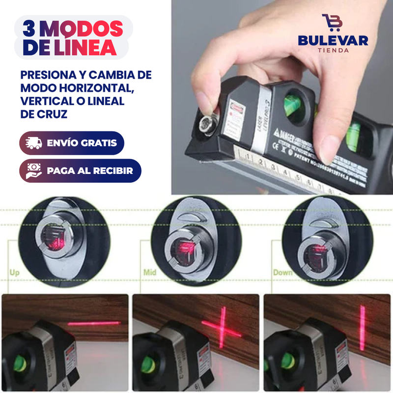 METRO CON NIVEL LASER 4 EN 1 👷‍♂️