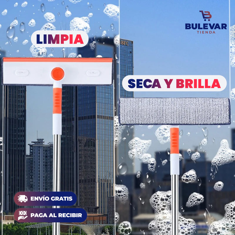 LIMPIACRISTALES CON ESCOBILLA DE GOMA PARA VENTANAS 2 EN 1