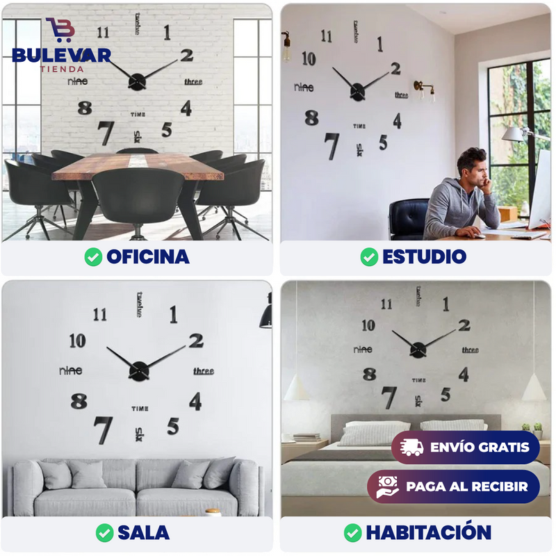 Reloj de pared 3d homecenter sale