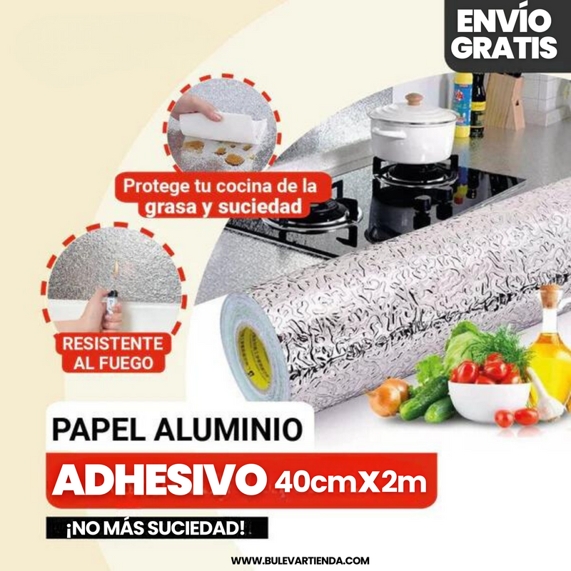 PAPEL ALUMINIO ADHESIVO DE COCINA