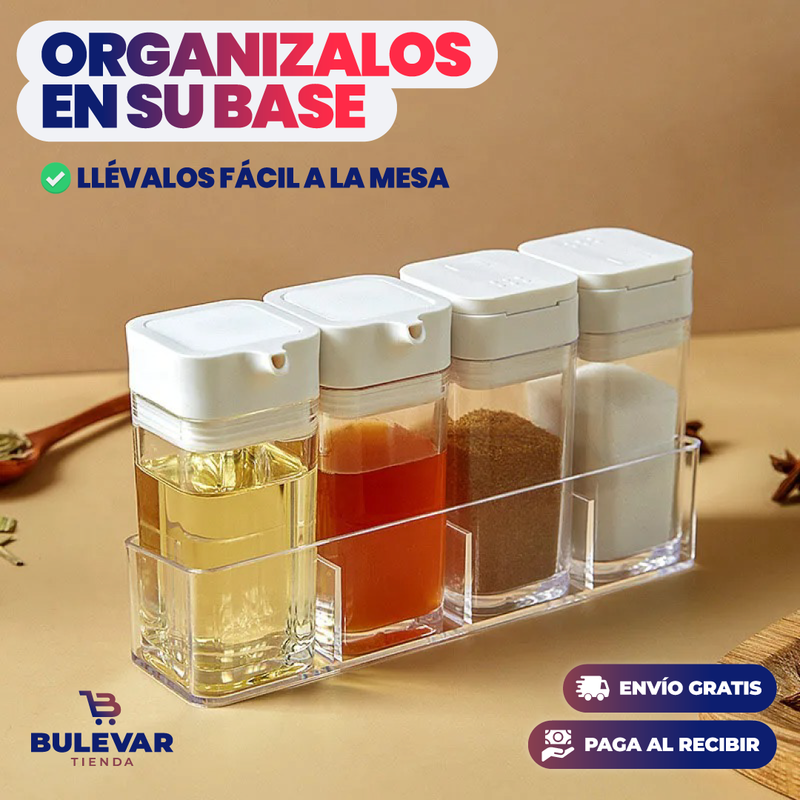 SET CONTENEDORES DE CONDIMENTOS PARA COCINA