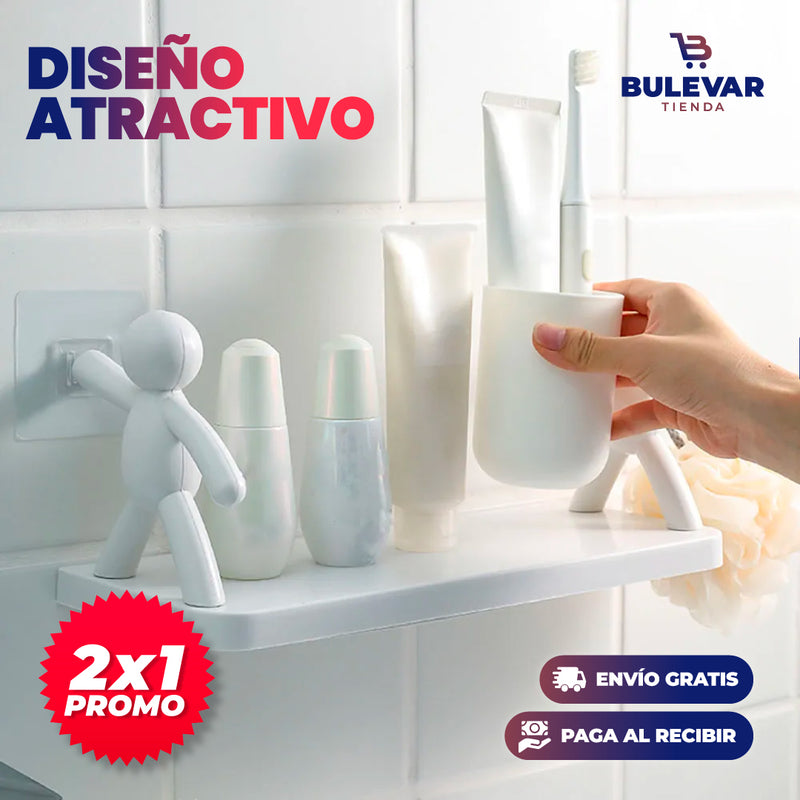 2X1 ESTANTE DE BAÑO ORGANIZADOR ADHESIVO