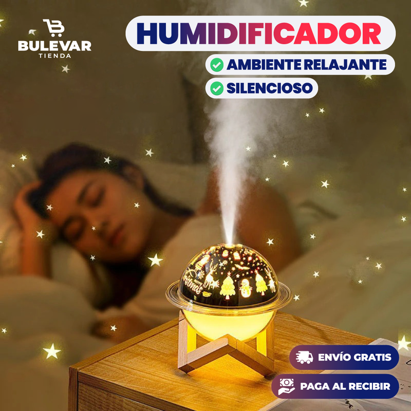 LÁMPARA LUNA 3D CON HUMIDIFICADOR