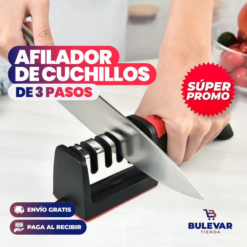 AFILADOR DE CUCHILLOS DE 3 PASOS