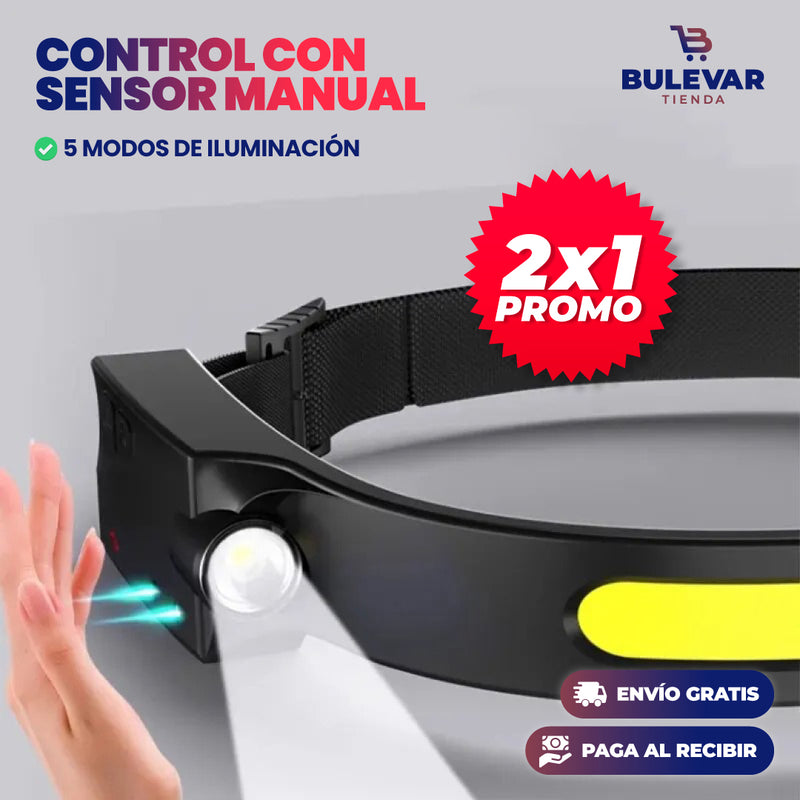 PROMO 2X1 LINTERNA FRONTAL CON SENSOR LED