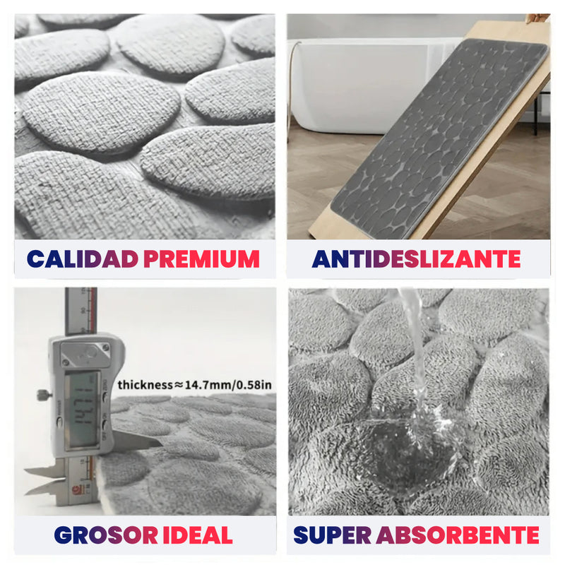 ALFOMBRA DE BAÑO ANTIDESLIZANTE DISEÑO DE ADOQUINES