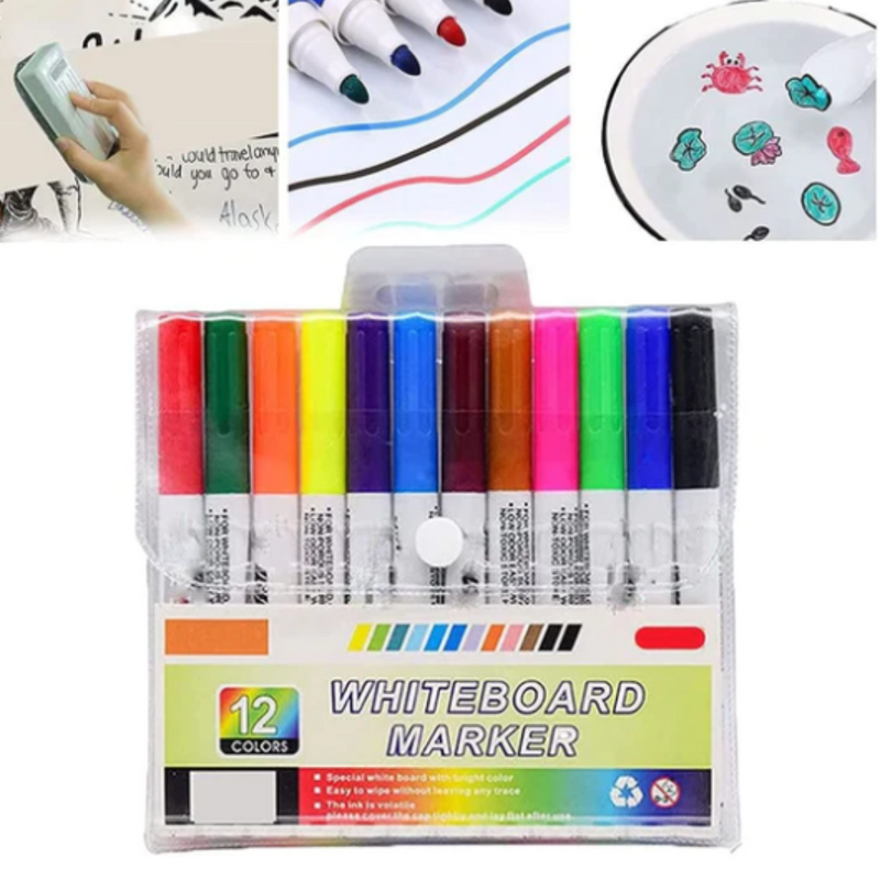 KIT 12 MARCADORES MÁGICO PARA DIBUJAR EN EL AGUA