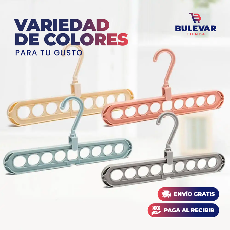 COLGADOR DE ROPA PLEGABLE X10 UNIDADES