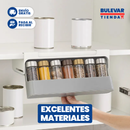 ESTANTE ORGANIZADOR DE ESPECIAS AUTOADHESIVO PARA COCINA CON CAJÓN OCULTO