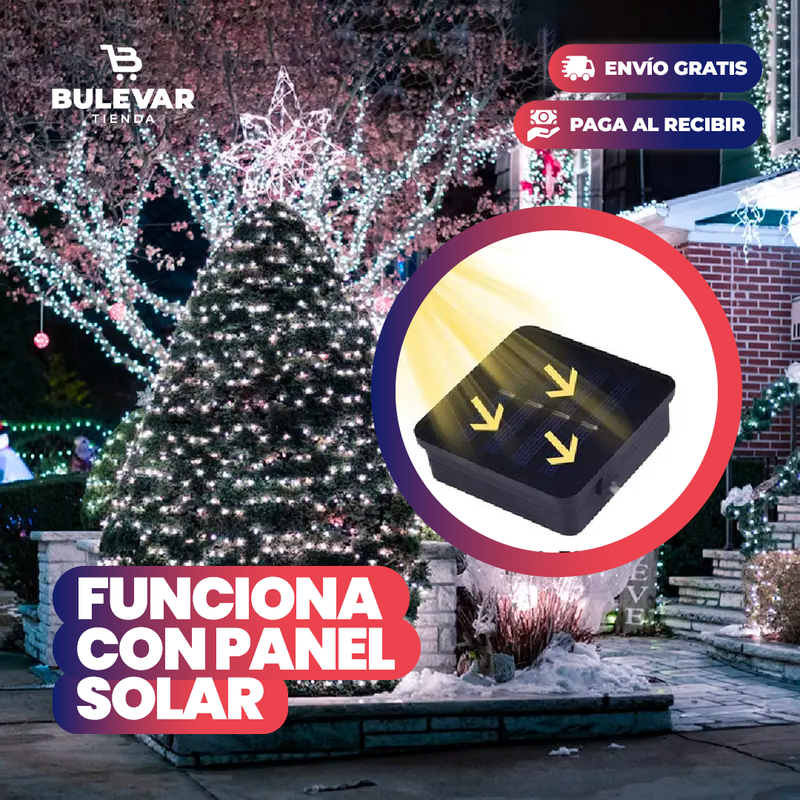 GUIRNALDA DE LUCES LED SOLARES PARA EXTERIORES