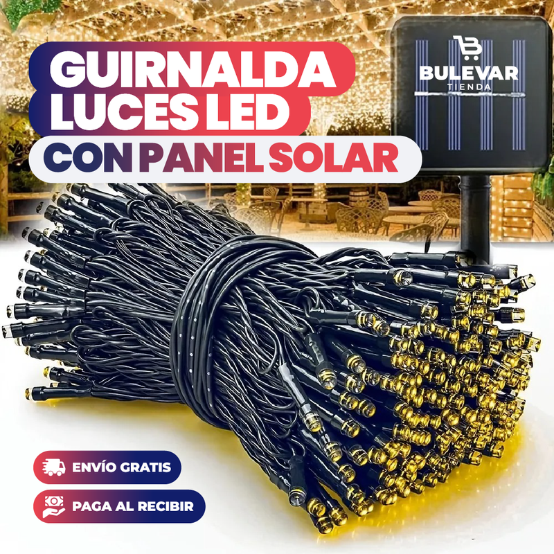 GUIRNALDA DE LUCES LED SOLARES PARA EXTERIORES