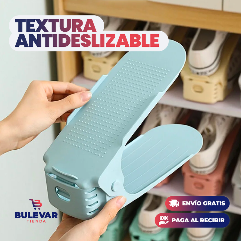 ORGANIZADOR DE ZAPATOS DE PLÁSTICO AJUSTABLE x10 UNIDADES