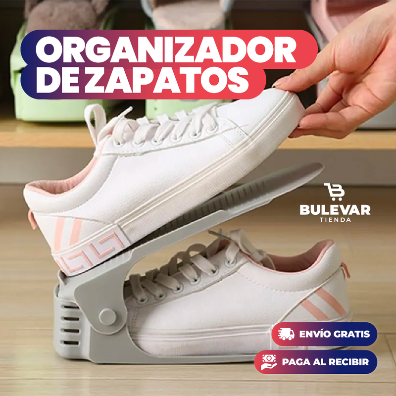 ORGANIZADOR DE ZAPATOS DE PLÁSTICO AJUSTABLE x10 UNIDADES