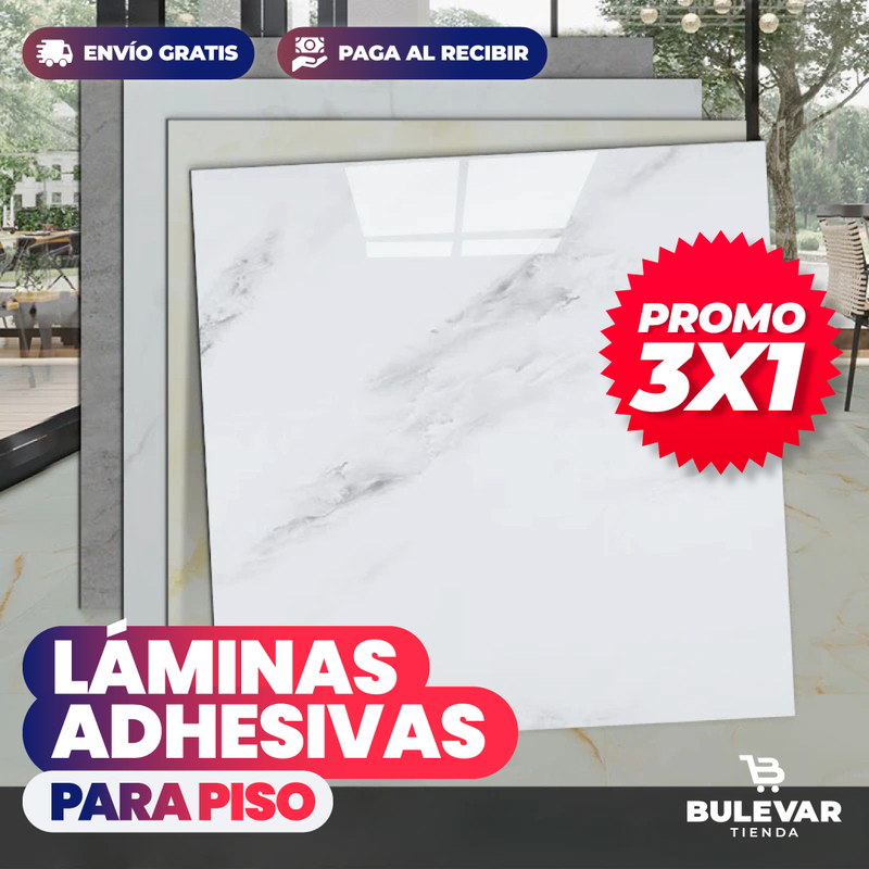 PROMO X3 LÁMINAS PVC MÁRMOL ADHESIVAS PARA PISO