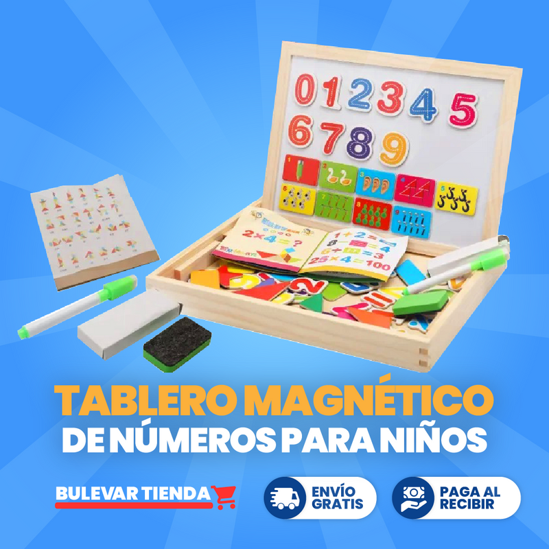 TABLERO MÁGNETICO Y ROMPECABEZAS DE NÚMEROS PARA NIÑOS