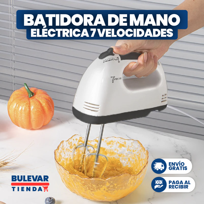 BATIDORA ELÉCTRICA DE MANO MULTIFUNCIONAL DE 7 VELOCIDADES