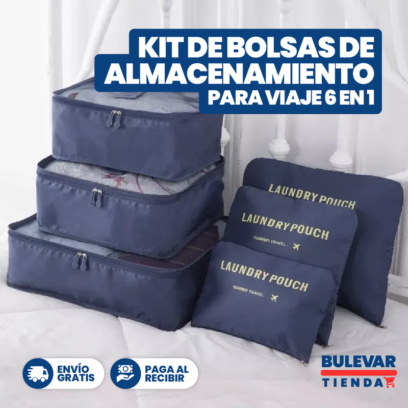 JUEGO DE BOLSAS DE ALMACENAMIENTO DE VIAJE 6 EN 1