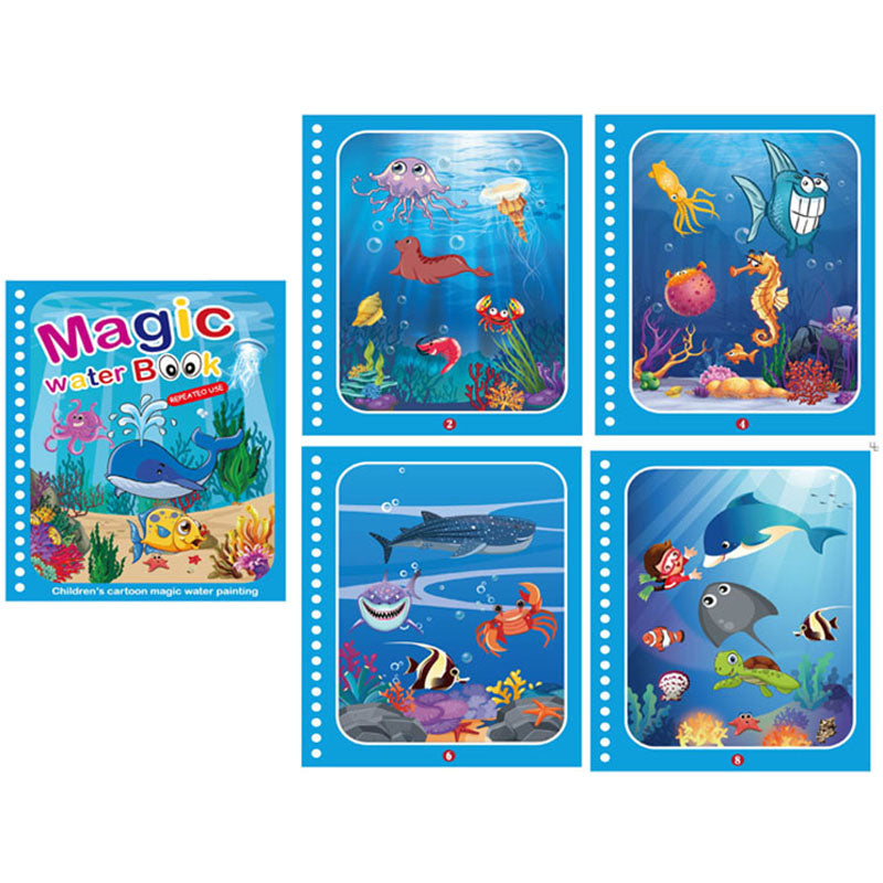 Libro Mágico De Dibujo Con Agua – Tela Suave Reutilizable Con 2 Bolígrafos – Juguete Educativo Para Niños De 2 A 5 Años